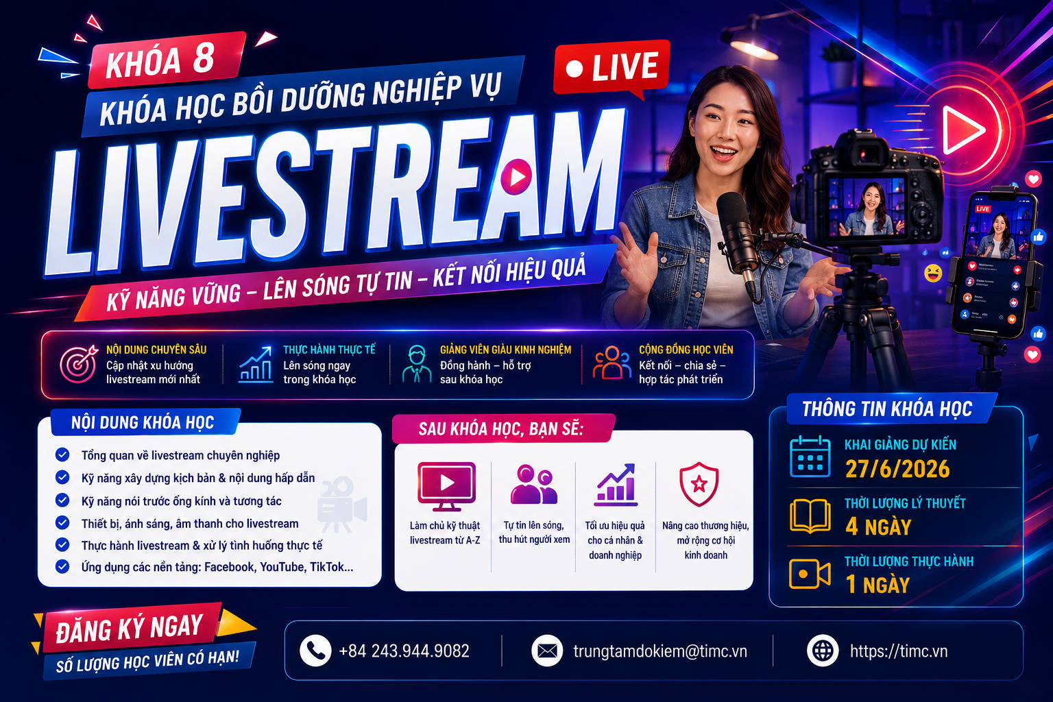 Khóa học bồi dưỡng nghiệp vụ Livestream khóa 08